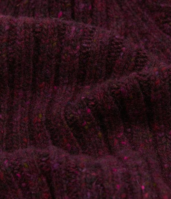 Drake's Purple Donegal Ribbed Merino Knit Cap