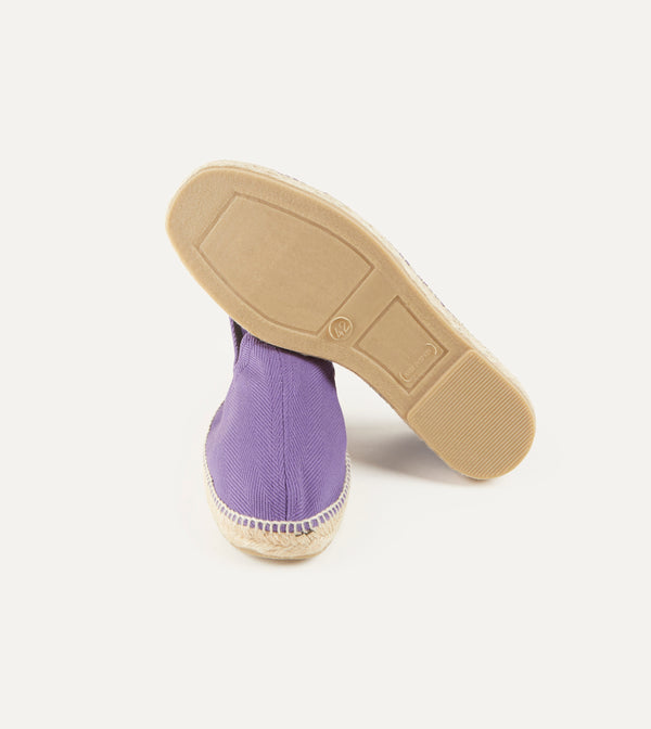Drake's Purple Herringbone Cotton Espadrilles