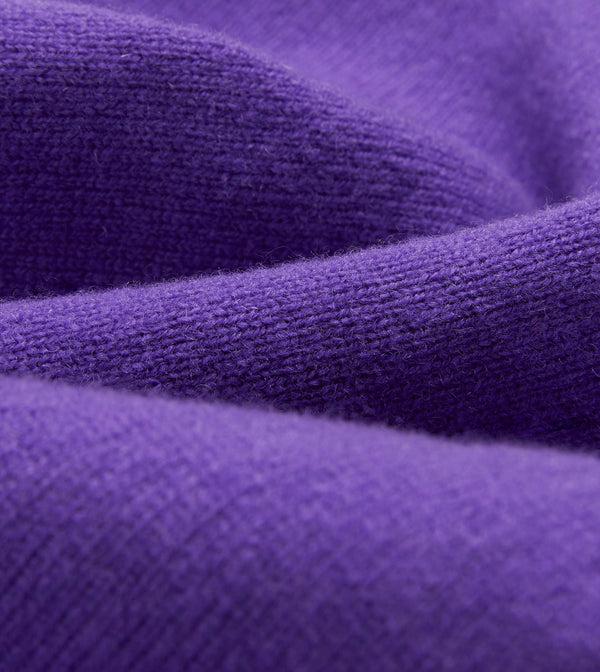 Drake's Purple Lambswool Sleeveless Cardigan