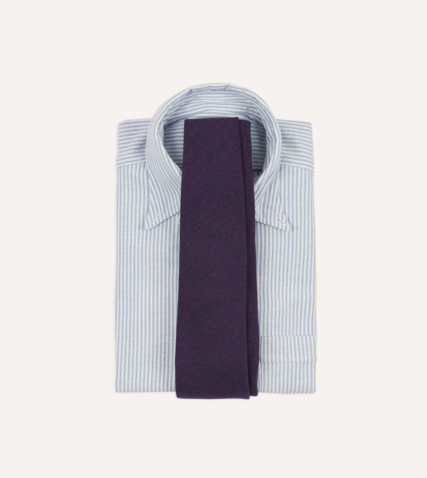 Drake's Purple Pure Cashmere Solid Tipped Tie