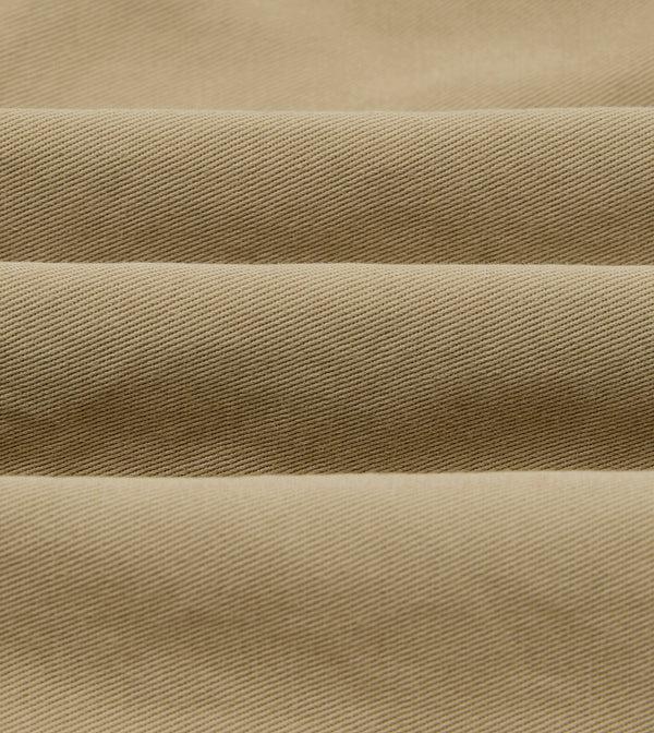 Drake's Putty Cotton Wide Leg Double-Pleat Shorts