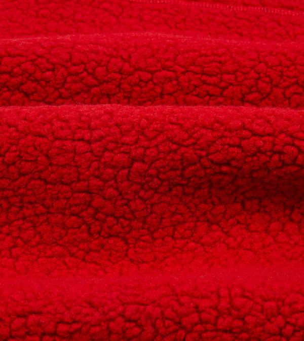 Drake's Red Boucle Wool Zip Fleece Vest