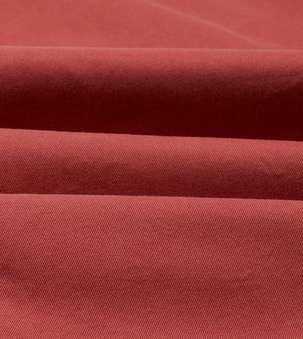 Drake's Red Cotton Long Point Collar Work Shirt