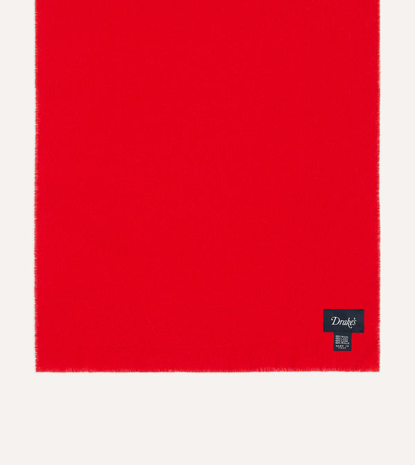 Drake's Red Solid Wool Scarf