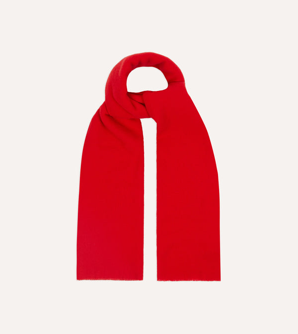 Drake's Red Solid Wool Scarf