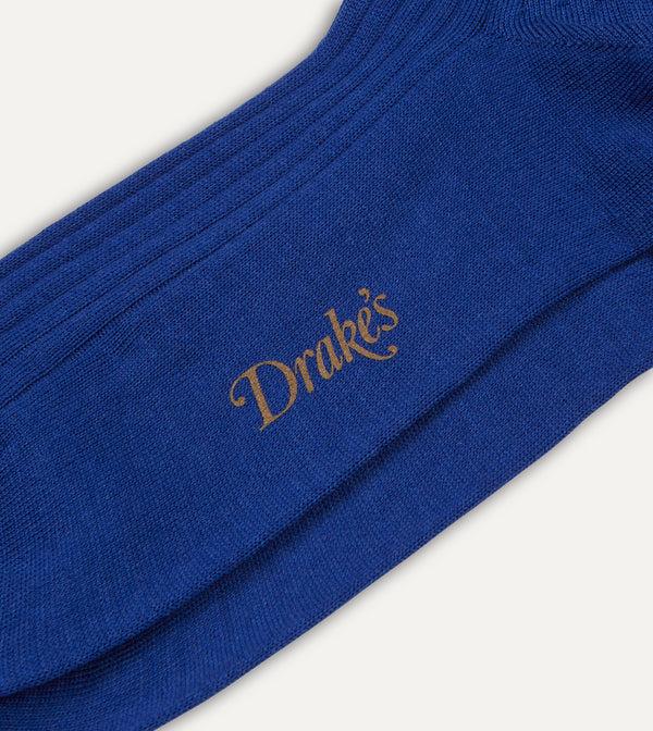 Drake's Royal Blue Wool Over-the-Calf Socks