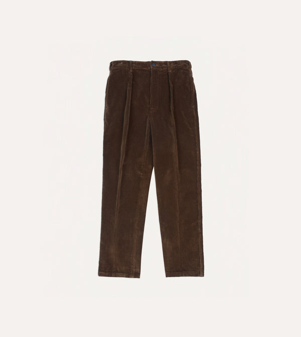 Drake's Russet Cotton Corduroy Games Trousers