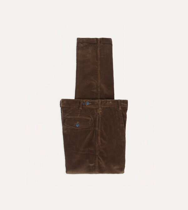 drake's Russet Cotton Corduroy Games Trousers