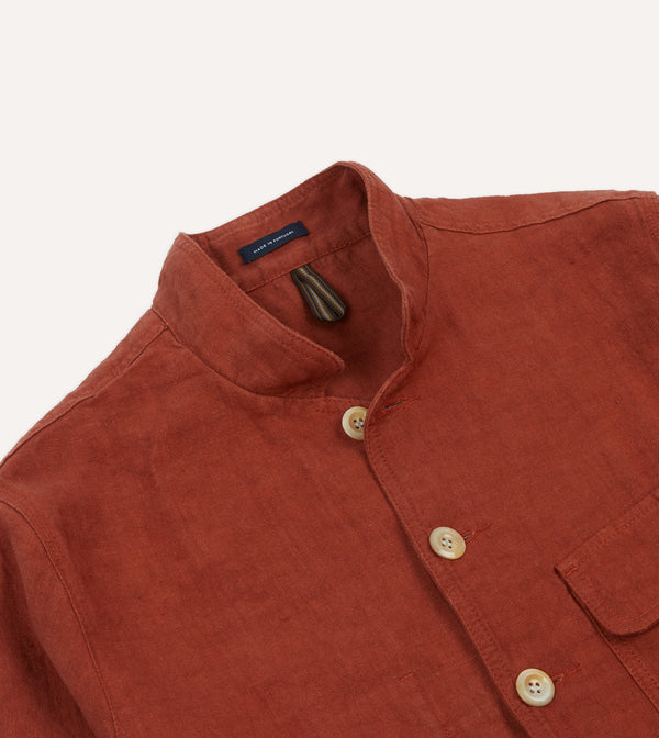 Drake's Rust Linen Forestiere Jacket
