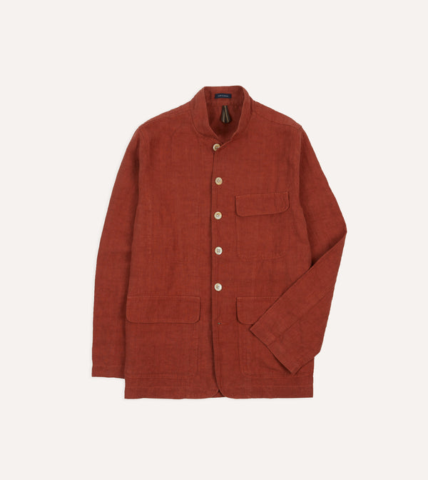 drake's Rust Linen Forestiere Jacket