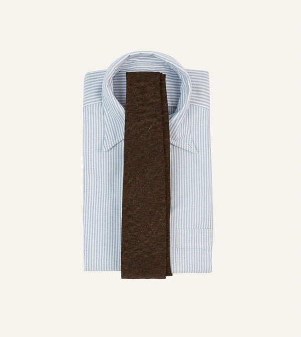 Drake's Rust Shetland Wool Tipped Tie