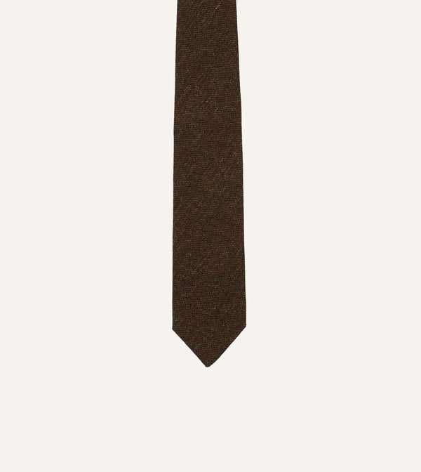 Drake's Rust Shetland Wool Tipped Tie