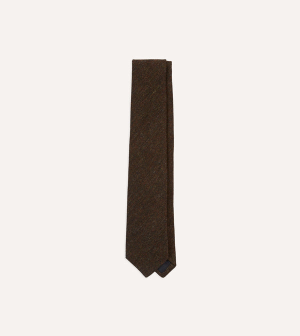 drake's Rust Shetland Wool Tipped Tie