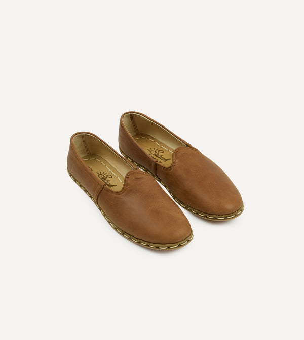 drake's Sabah Fort Worth Brown Leather Shoes