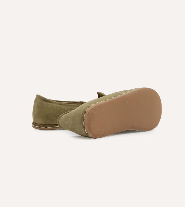 Drake's Sabah Olio Olive Suede Shoes