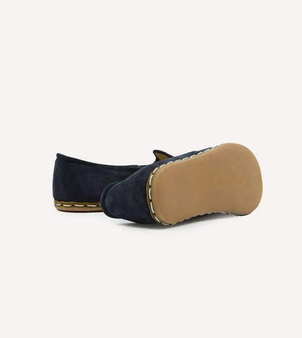 Drake's Sabah Oxford Navy Suede Shoes