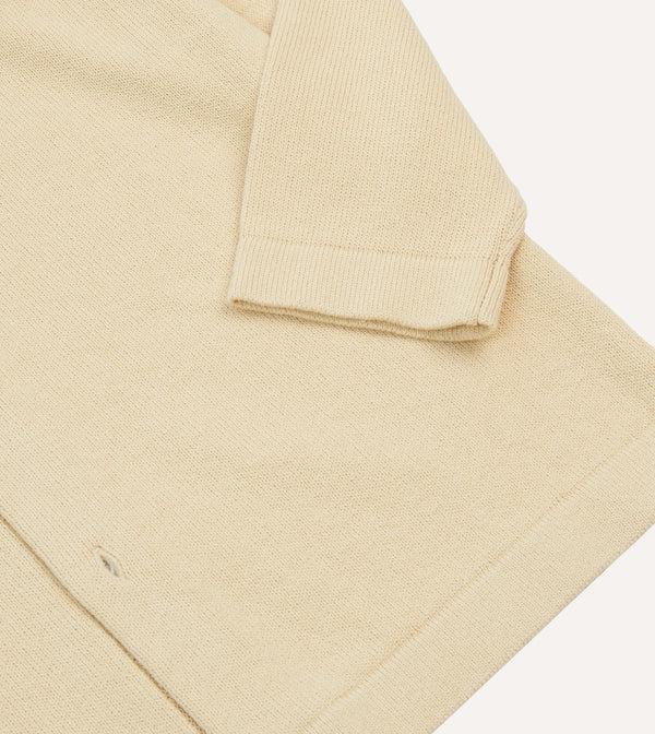 Drake's Sand Cotton Button-Through Knit