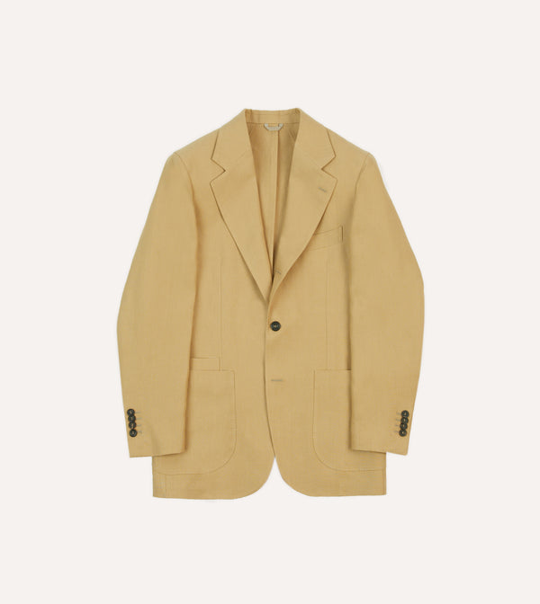 drake's Sand Irish Linen Tailored Jacket