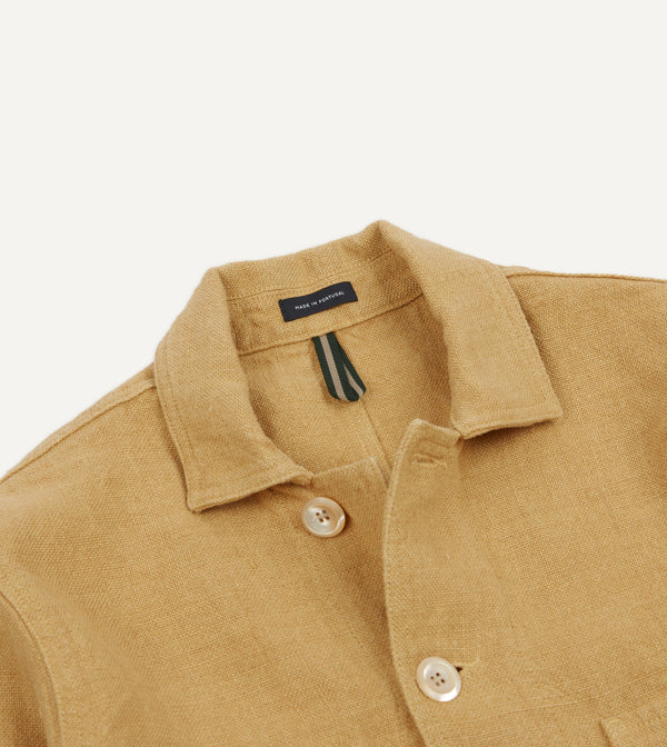 Drake's Sand Linen Five-Pocket Chore Jacket