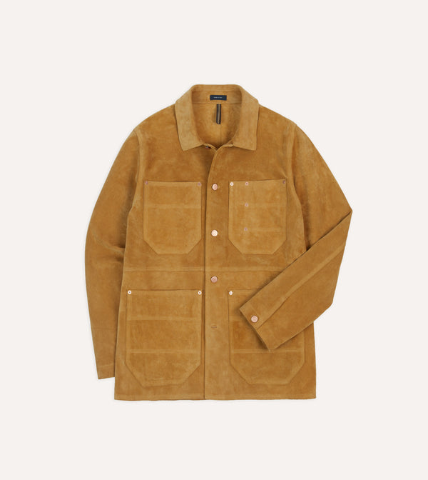 drake's Sand Suede Welder Jacket