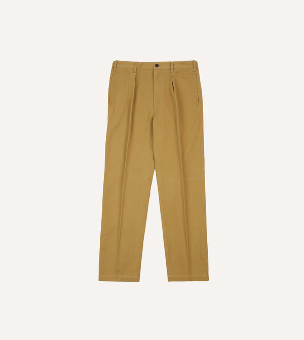 Drake's Sand Vintage Wash Cotton Games Trousers