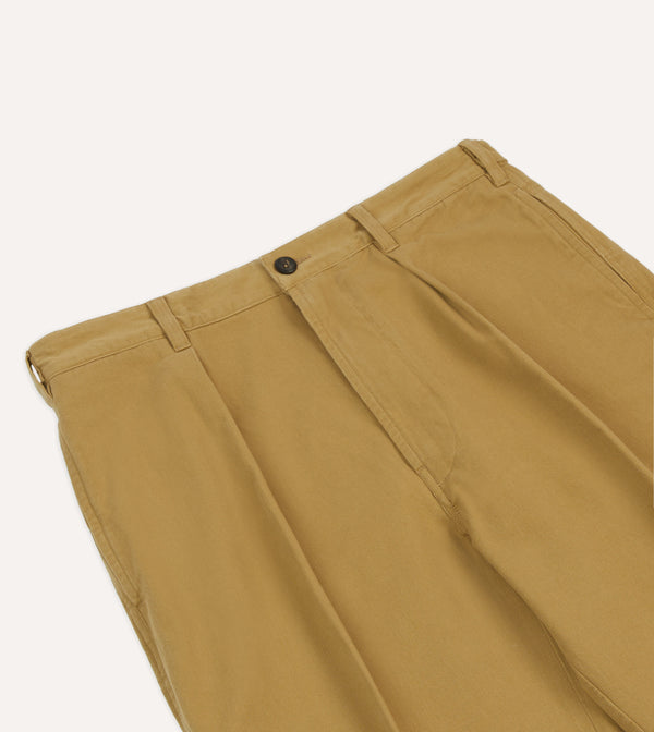 Drake's Sand Vintage Wash Cotton Games Trousers