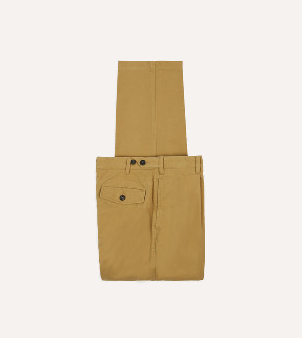 drake's Sand Vintage Wash Cotton Games Trousers