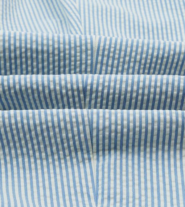 Drake's Seersucker Cotton Single Pleat Trouser