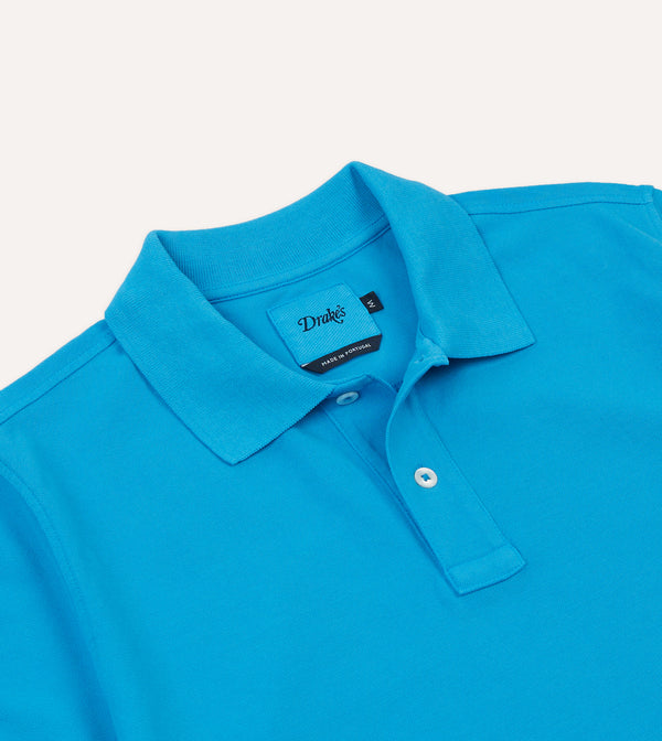 Drake's Sky Blue Piqué Cotton Polo Shirt