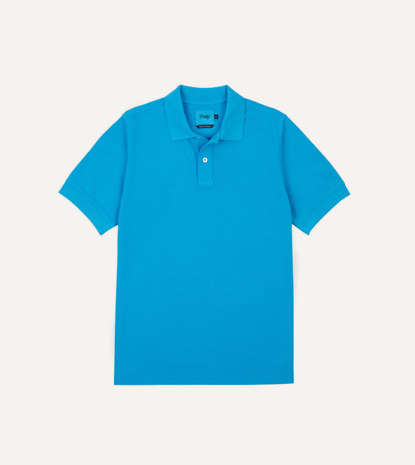 drake's Sky Blue Piqué Cotton Polo Shirt