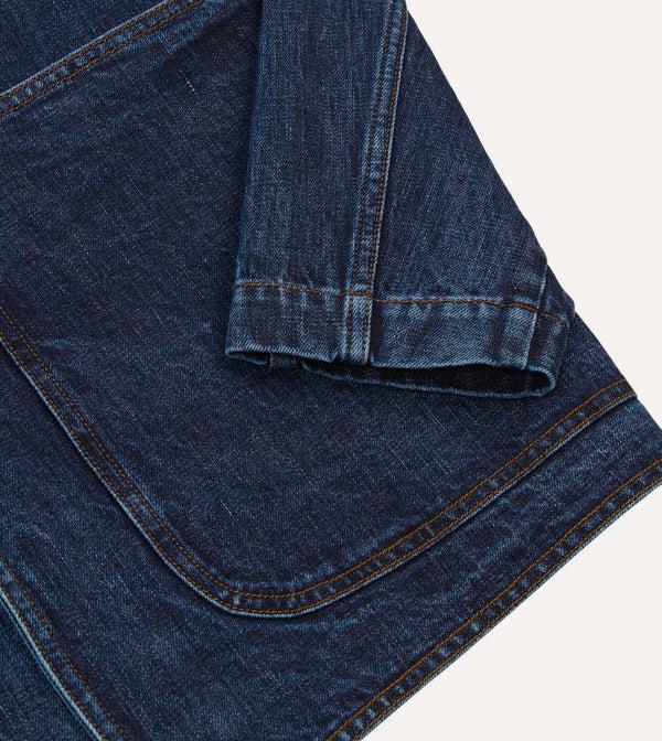 Drake's Stone Wash Denim Field Jacket