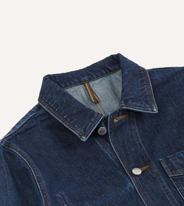 Drake's Stone Wash Denim Work Jacket
