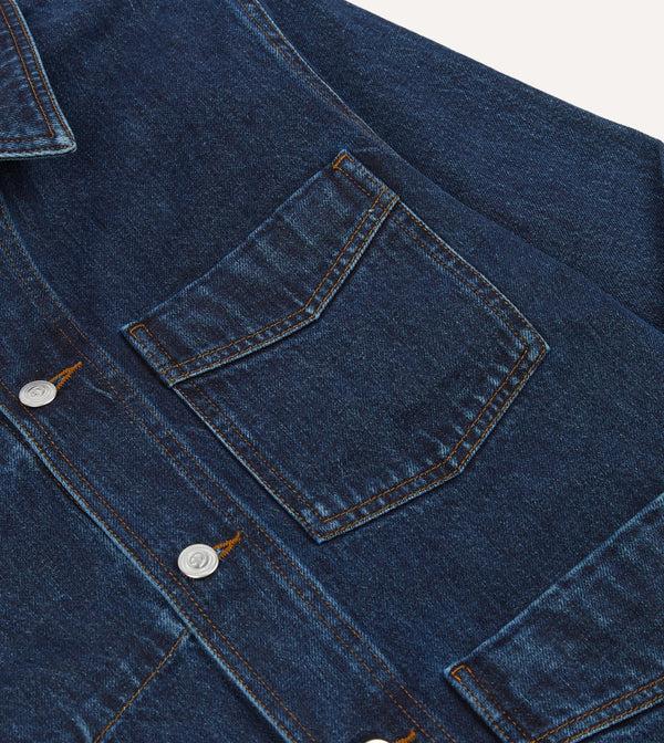Drake's Stone Wash Denim Work Jacket