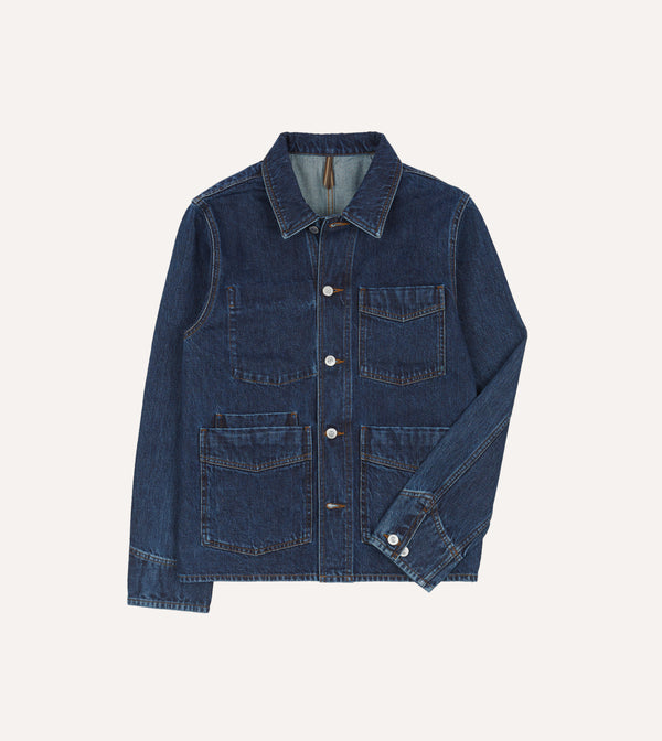 drake's Stone Wash Denim Work Jacket