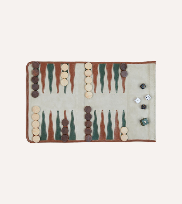 Drake's Suede And Leather Backgammon Set