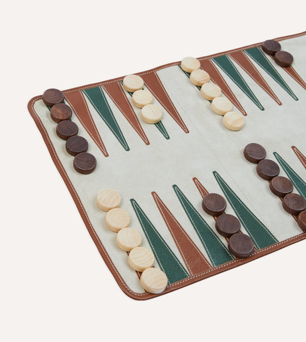 Drake's Suede And Leather Backgammon Set