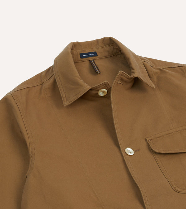 Drake's Tan Cotton Three-Pocket Chore Jacket