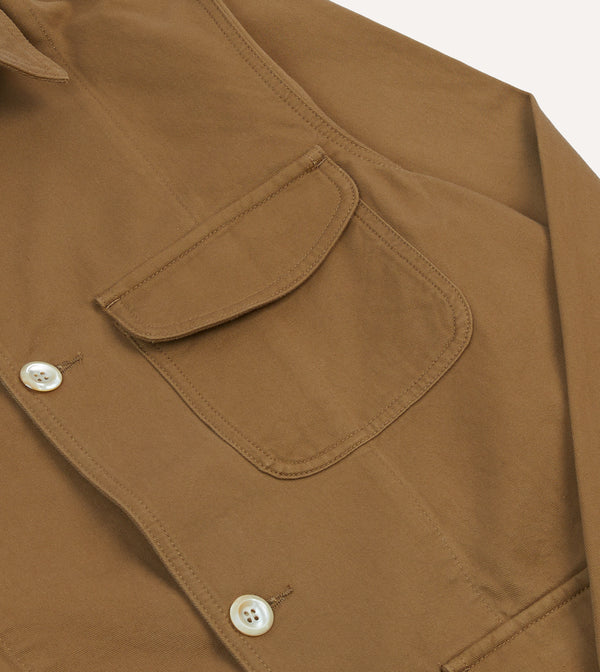 Drake's Tan Cotton Three-Pocket Chore Jacket