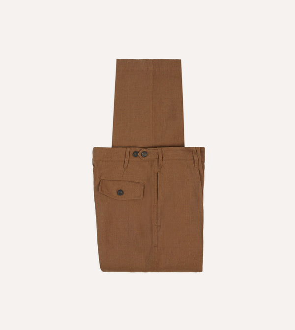 drake's Tobacco Antique Linen Games Trousers