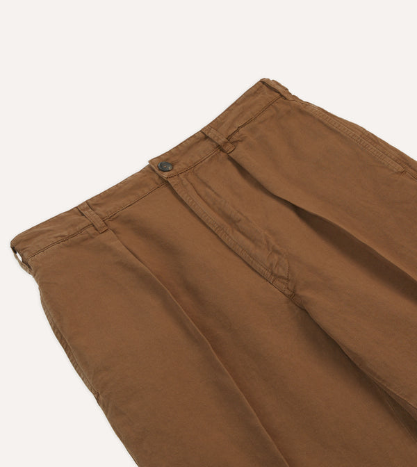 Drake's Tobacco Cotton Linen Games Trousers