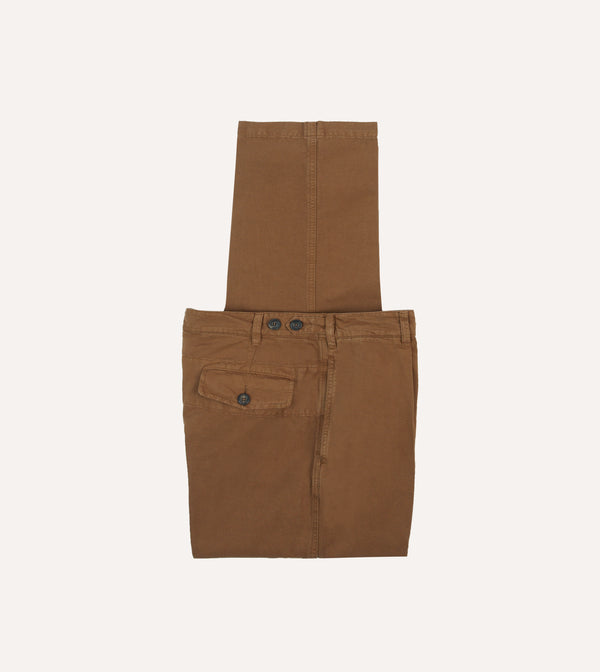 drake's Tobacco Cotton Linen Games Trousers