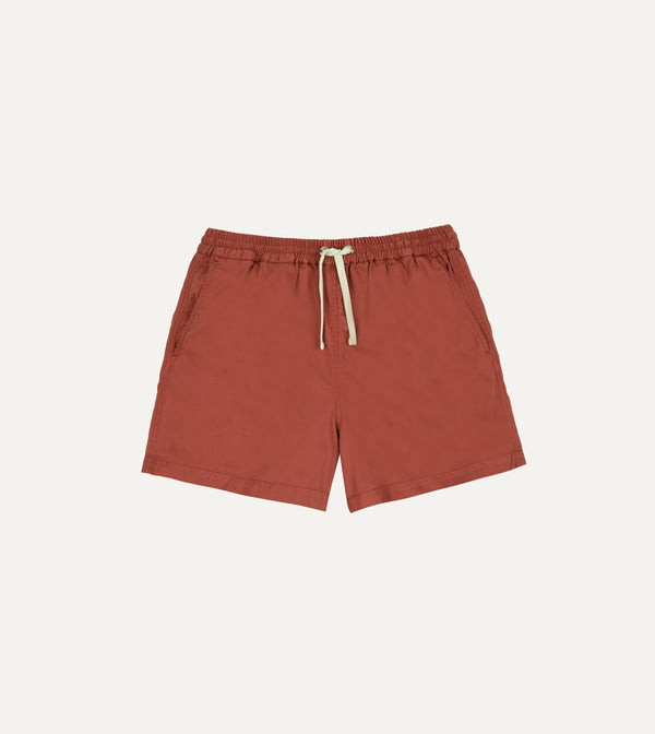 drake's Washed Red Drawstring Shorts