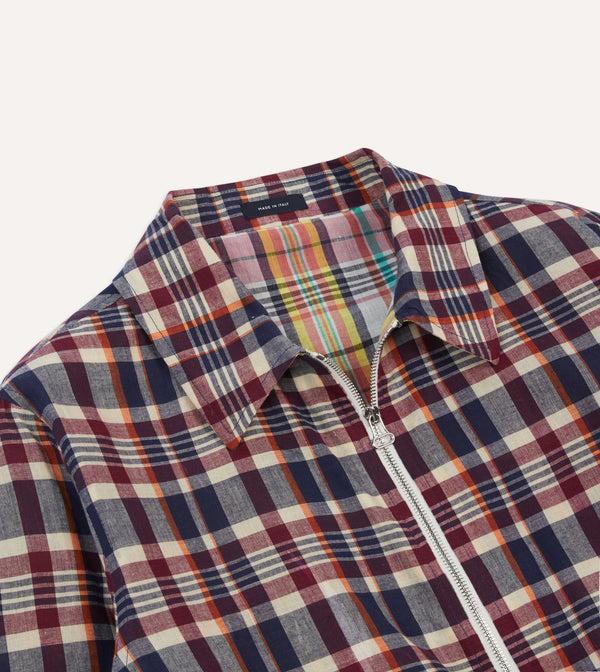 Drake's Waxed Madras Cotton Tennis Blouson Jacket