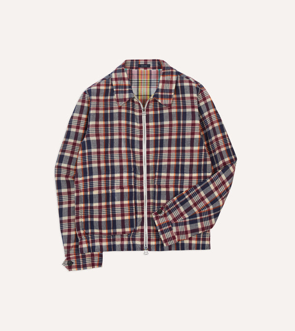 drake's Waxed Madras Cotton Tennis Blouson Jacket