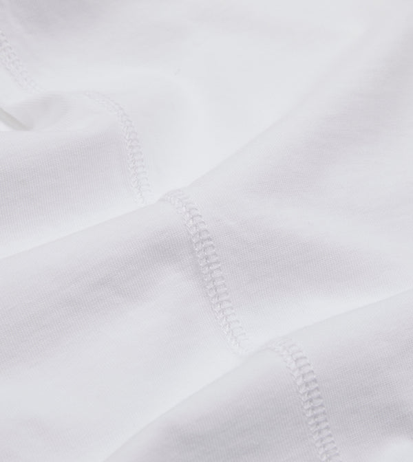 Drake's White Cotton Crew Neck Hiking T-Shirt