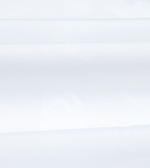 Drake's White Cotton Spread Collar Poplin Shirt