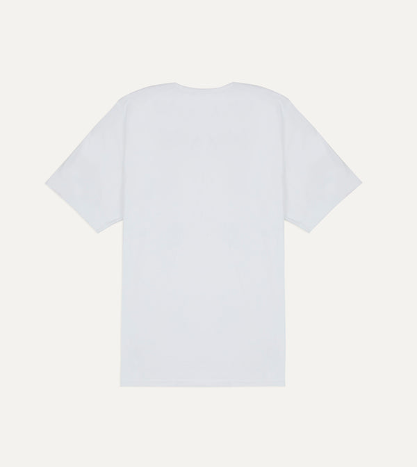 Drake's White Cotton Two-Button Henley T-Shirt