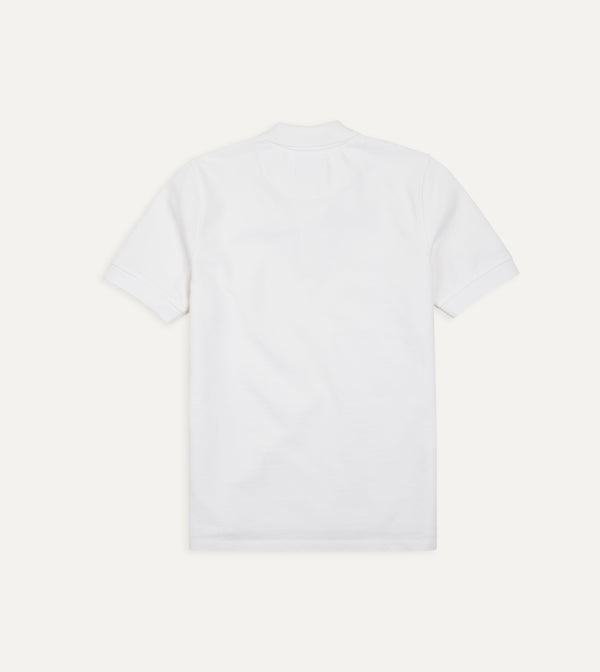 Drake's White Piqué Cotton Polo Shirt
