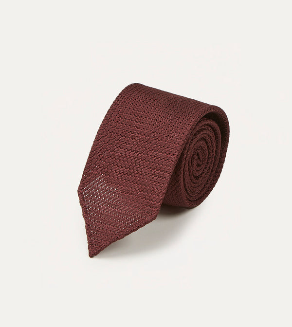 Drake's Wine Hand Rolled Large Knot Grenadine Tie
