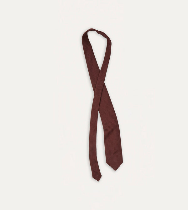 Drake's Wine Hand Rolled Large Knot Grenadine Tie
